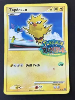 Zapdos Pokemon Rumble Basic Card 8/16 DMG - Image 1