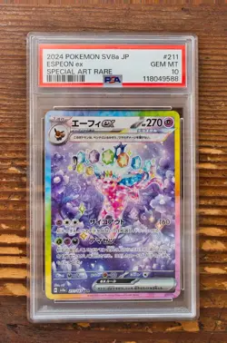PSA 10 Espeon ex SAR 211/187 sv8a Terastal Festival Japanese 2024 Pokemon Card - Image 1
