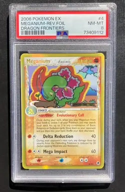 PSA 8 Meganium 4/101 Pokemon Dragon Frontiers Reverse Holo Rare TCG NM - Image 1