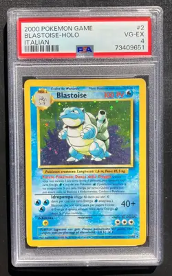 PSA 4 Blastoise 2/102 Pokemon Italian Base Set Unlimited Holo Rare TCG MP - Image 1