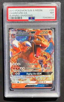 PSA 7 Charizard GX 20/147 Pokemon Burning Shadows Ultra Holo Rare TCG NM - Image 1