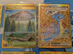 Pokemon Lot Of 6 Gold Card Hyper Rare Gravity Mountain Levincia Lapras Energy NM - Image 3