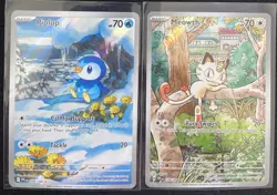 Meowth 106/94 Illustration Rare NM | Pokemon Phantasmal Flames + Piplup 098 IR - Image 1