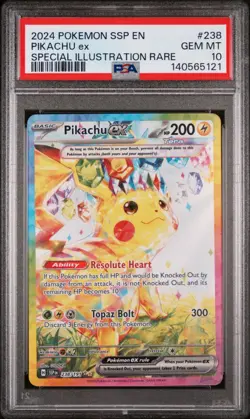 2024 POKEMON SURGING SPARKS SPECIAL ILLUSTRATION RARE PIKACHU EX PSA 10 GEM MINT - Image 1