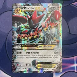 Pokemon Mega-M Scizor EX TCG Holo Ultra Rare Card 77/122 XY Breakpoint - Image 1