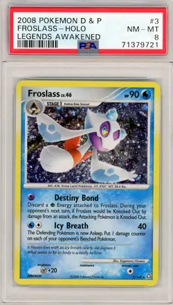 2008 Pokemon Diamond & Pearl Legends Awakened Froslass Holo #3 PSA 8 - Image 1