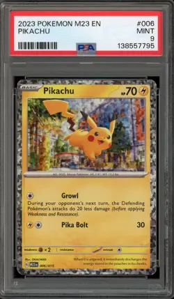 Pokemon Pikachu 2023 McDonald's Coll. Holo Promo #006 PSA 9 Mint - Image 1