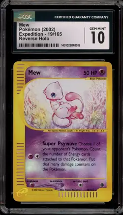Pokemon Mew Expedition Reverse Holo Rare #19 CGC 10 Gem Mint - Image 1