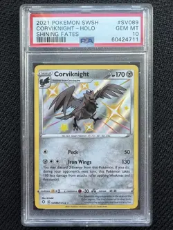 2021 POKEMON SWORD & SHIELD SHINING FATES #SV089 CORVIKNIGHT-HOLO PSA 10 - Image 1