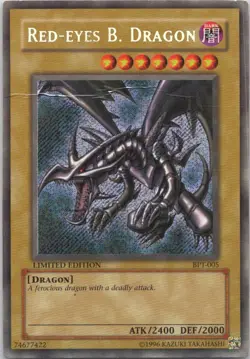 1996 TCG Limited Edition RED-EYES B. DRAGON HOLO RARE #BPT-005 - Image 1