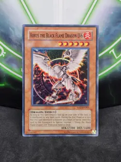 Yugioh Horus the Black Flame Dragon LV6 SOD-EN007 Super Rare Unlimited LP - Image 1