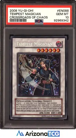 Yu-Gi-Oh 2008 Tempest Magician CSOC-EN088 Crossroads Of Chaos GEM MINT PSA 10 - Image 1