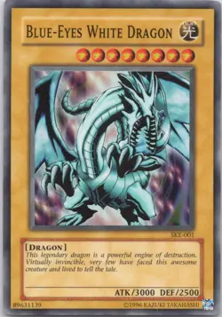 1996 TCG Unlimited BLUE-EYES WHITE DRAGON HOLO RARE #SKE-001 - Image 1