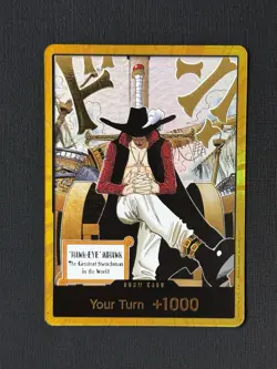 DON!! Card Dracule Mihawk Gold One Piece OP14 The Azure Sea's Seven NM unplayed - Image 1