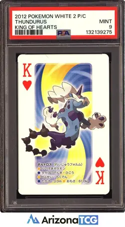 Pokemon 2012 Thundurus King Of Hearts White 2 Playing Card Japanese PSA 9 - Image 1