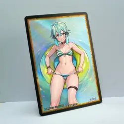 SINON Waifu Anime Card LIMITED 1/1 Custom TCG Holo Goddess Story ACG T13498 - Image 2