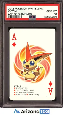 Pokemon 2012 Victini Ace Of Diamonds Pokemon White 2 Playing Card PSA 10 - Image 1