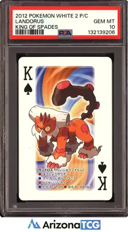 Pokemon 2012 Landorus King Of Spades White 2 Playing Card Japanese GEM MT PSA 10 - Image 1