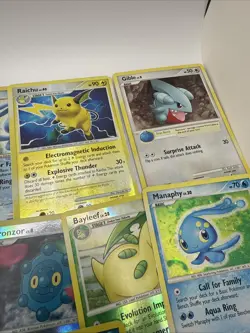 Pokemon Foil Reverse Foil Heavy Wear Card Lot - Baltoy, Manaphy, Raichu Etc - Image 4