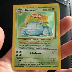 Venusaur Base Set Holo Rare 15/102 100HP Pokemon TCG Card Wizards 1999 - Image 1