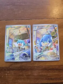 Pokemon 2 Card Lot Quaxly 206/193 And Quaxwell 207/193 Full Art Gold Star - Image 1
