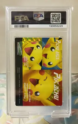 Pikachu & Pichu Bros PRISM Clear Card Zukan Japanese Pokemon (2004) - PSA 7 - Image 2