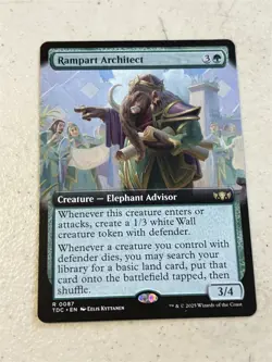 mtg borderless Rampart Architect, Tarkir Dragonstorm commander, unplayed - Image 1