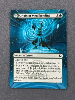 Origin of Metalbending MTG Avatar: The Last Airbender Hand Painted Altered Art v - Image 1