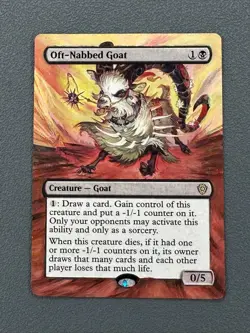 Oft-Nabbed Goat MTG Lorwyn Eclipsed Commander Hand Painted Extended Altered Art - Image 1