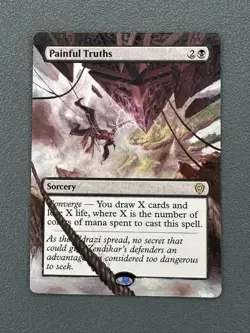 Painful Truths MTG Lorwyn Eclipsed Commander Hand Painted Borderless Altered Art - Image 1