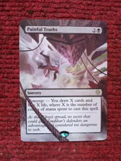 Painful Truths MTG Lorwyn Eclipsed Commander Hand Painted Borderless Altered Art - Image 2
