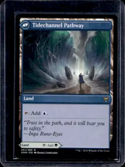 2021 Magic MTG Kaldheim Barkchannel Pathway Tidechannel Foil #251 - Image 1
