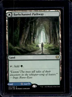 2021 Magic MTG Kaldheim Barkchannel Pathway Tidechannel Foil #251 - Image 2