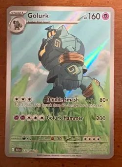 Golurk 123/086 SV: Black Bolt Illustration Rare Full Art Holo Pokemon TCG NM - Image 1