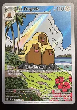 Pokemon Alolan Dugtrio 208/191 Illustration Rare Full Art SV08 Surging Sparks NM - Image 1