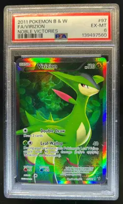 2011 Pokemon Black & White Noble Victories Virizion #97/101 PSA 6 - Image 1