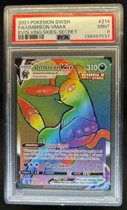 2021 Pokemon SWSH Evolving Skies Umbreon VMAX #214/203 PSA 9 - Image 1