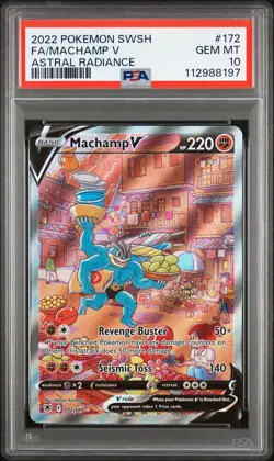 2022 Pokemon Astral Radiance Machamp V Full Art #172 GEM MT PSA 10 SWSH - Image 1