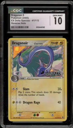 Pokemon Dragonair EX Delta Species Reverse Holo #41 CGC 10 Gem Mint - Image 1