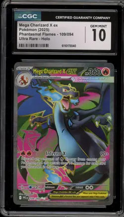 Pokemon Mega Charizard X ex Phantasmal Flames Ultra Rare #109 CGC 10 Gem Mint - Image 1