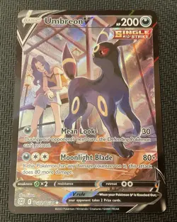 UMBREON V Ultra Rare Full Art Holo TG22 NM-MINT 2022 Pokemon Brilliant Stars TCG - Image 1