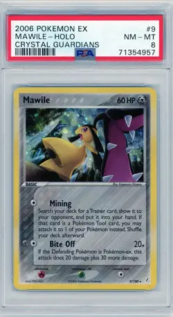 2006 Pokemon EX Crystal Guardians Mawile Holo #9 PSA 8 - Image 1