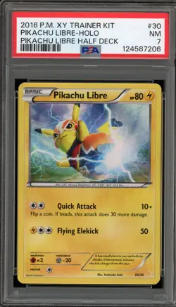 Pokemon Pikachu Libre XY Trainer Kit Half Deck #30 PSA 7 - Image 1