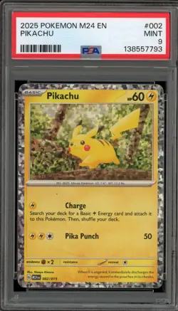 Pokemon Pikachu 2024 McDonald's Coll. Holo Promo #002 PSA 9 Mint - Image 1