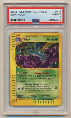 PSA 8 Pokemon Aquapolis Holo Rare Muk H17/H32 NM/MINT Condition! - Image 1