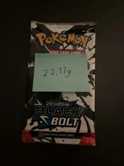 Heavy 22.77g Pokemon TCG SV 10.5 Black Bolt Booster Pack Sealed! - Image 3