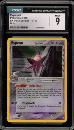 Pokemon Espeon EX Delta Species Holo Rare #4 CGC 9 Mint - Image 1