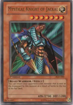 1996 TCG 1ST EDITION MYSTICAL KNIGHT OF JACKAL HOLO RARE #PGD-069 - Image 1