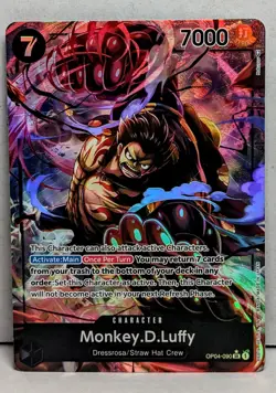 One Piece TCG | Monkey.D.Luffy | OP04-090 | Super Rare | Kingdoms of Intrigue LP - Image 1