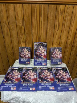 (2) One Piece The Azure Sea's Seven Double Pack Set 9 & (5) Booster Packs Sealed - Image 1